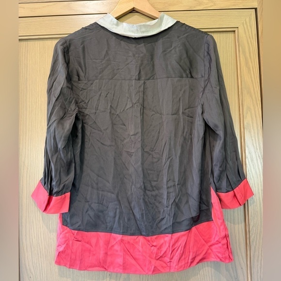 Elie Tahari Contemporary Silk Top Tab Collar / medium - Picture 7 of 13